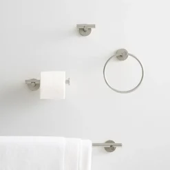 Modern Overhang Bathroom Hardware - Brushed Nickel