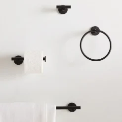 Modern Overhang Bathroom Hardware - Matte Black