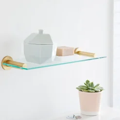 Modern Overhang Glass Bathroom Shelf
