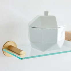 Modern Overhang Glass Bathroom Shelf