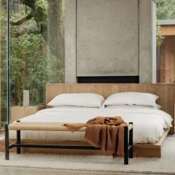 Modern Paneled Wood Bed