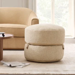 Modern Round Stacked Pouf
