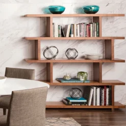Modern Staggered Bookshelf (63")