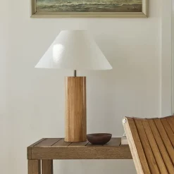 Modern Wood Column Table Lamp