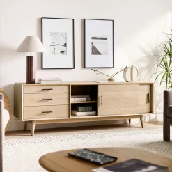 Modern Wood Column Table Lamp