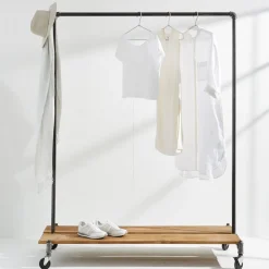 Monroe Trades Clothing Rack with Wood Shoe Rack