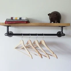 Monroe Trades Wood Shelf w/ Hanging Bar