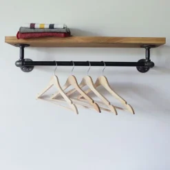 Monroe Trades Wood Shelf w/ Hanging Bar