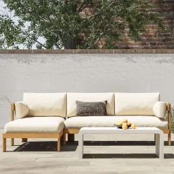 Monterey Outdoor Teak 2-Piece Chaise Sectional (99.5")