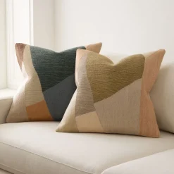Mosaic Crewel Pillow Cover