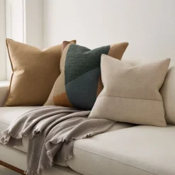 Mosaic Linen Pillow Cover & Throw Set