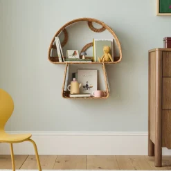 Mushroom Rattan Shelf (23")