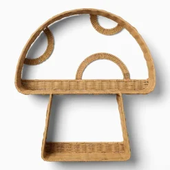 Mushroom Rattan Shelf (23")