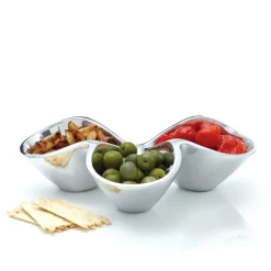 Nambe Bella Triple Condiment Server