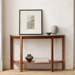 Nary Marble Demi Lune Console Table (48")