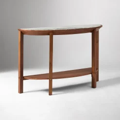 Nary Marble Demi Lune Console Table (48")