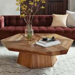Natural Geometric Coffee Table (53")