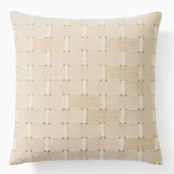 Neutral Striped Textured Pillow Cover & Throw Set