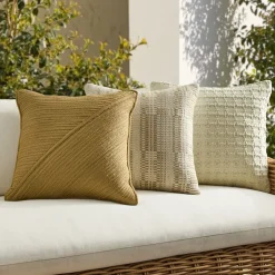 Neutral Textured Outdoor Pillow Set
