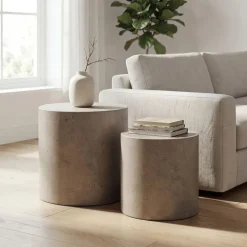 Newcastle Indoor/Outdoor Pedestal Side Table (16"–20")