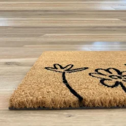 Nickel Designs Hand-Painted Doormat - Flowers