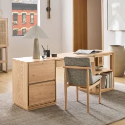 Norre 3-Piece Modular Desk w/ Drawers & Shelves (75")