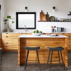 Oak Wood Saddle Bar & Counter Stools