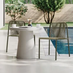 Oceana Outdoor Stacking Side Dining Chair (Set of 2)