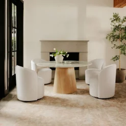 Odilia Marble Round Dining Table (60")