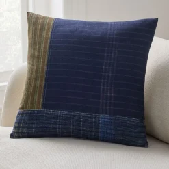 Offset Indigo Patchwork Pillow Cover
