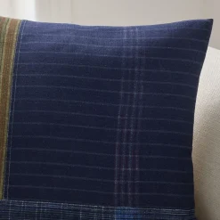 Offset Indigo Patchwork Pillow Cover