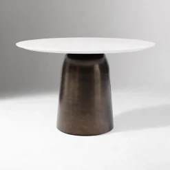 Olina Round Marble Dining Table & Chairs Set