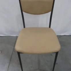 Open Box: Alessio Leather Dining Chair - Ludlow Leather Cumin, Antique Textured Bronze, Champagne Bronze Accent