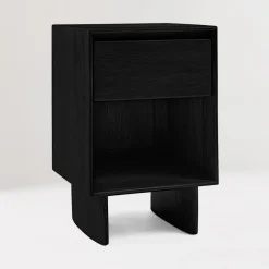 Open Box: Anton Solid Wood Mini Open Nightstand (16") - Black