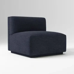 Open Box: Arianna Armless Single - Performance Yarn Dyed Linen Weave, Midnight
