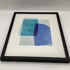 Open Box: Blue Abstraction Framed Wall Art by Minted for West Elm (16"x20"), Full Bleed Print - Black Wood