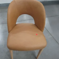 Open Box: Boerum Leather Dining Chair - Ludlow Leather Sesame, Blonde