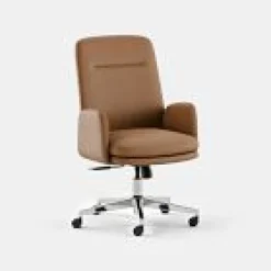 Open Box: Branch Upholstered Soft Side Chair, High Back - Chrome/Canyon