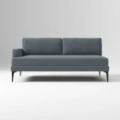 Open Box: Build Your Own Andes Sectional (Dark Pewter Legs), Left-Arm 2.5 Seater Sofa - Performance Velvet Graphite