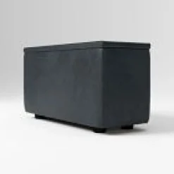 Open Box: Build Your Own Enzo Leather Sectional, 16" Arm With Storage - Ludlow Leather Navy