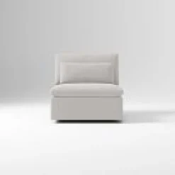 Open Box: Build Your Own Harmony Modular Sectional, Armless Single - Performance Washed Canvas Frost Gray