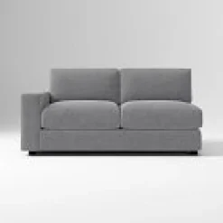 Open Box: Build Your Own Urban Sectional, Left-Arm 2 Seater Sofa, Poly Fill - Performance Distressed Velvet Pewter
