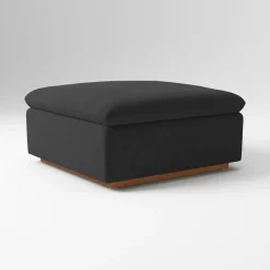 Open Box: Calvin Ottoman (35.75") - Performance Velvet Slate Cool Walnut
