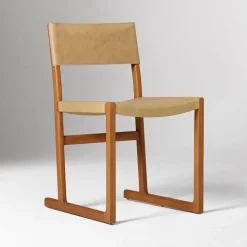 Open Box: Clyde Dining Chair - Ludlow Leather Cumin