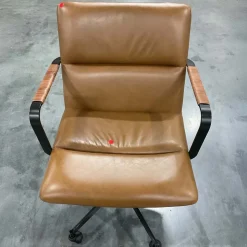 Open Box: Cooper Mid-Century Office Chair - Saddle Leather Nut, Dark Bronze