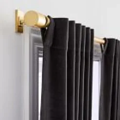 Open Box: Cotton Velvet Blackout Curtain (48"W x 108"L) - Slate