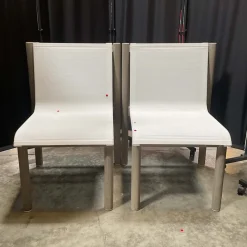 Open Box: Cusco Outdoor Textilene® Stacking Dining Chair (Set of 2) - Weathered Gray