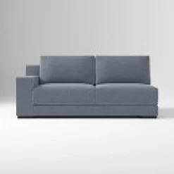 Open Box: Dalton Left-Arm 2.5 Seater Sofa (78") - Performance Coastal Linen Graphite, Black