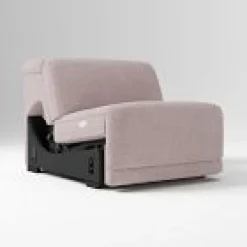 Open Box: Dalton Motion Reclining Armless Single - Performance Distressed Velvet Mauve
