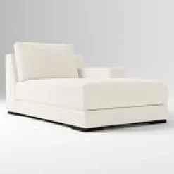 Open Box: Dalton Right-Arm Chaise - Performance Yarn Dyed Linen Weave Alabaster, Black